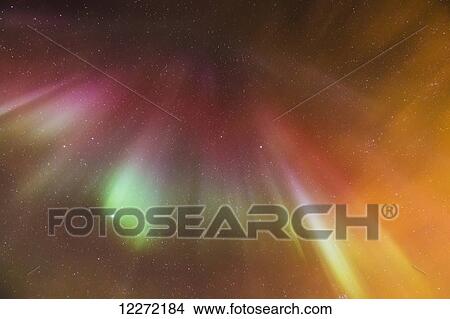 Picture - Northern Lights dance in clear skies above Barrow, Arctic Alaska; Alaska, United States of America. Fotosearch