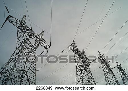 Stock Photo - Ohau A Power Station under overcast skies, New Zealand. Fotosearch