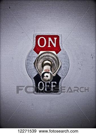 Stock Photo - On and off switch; Boston, Massachusetts, United States of America. Fotosearch