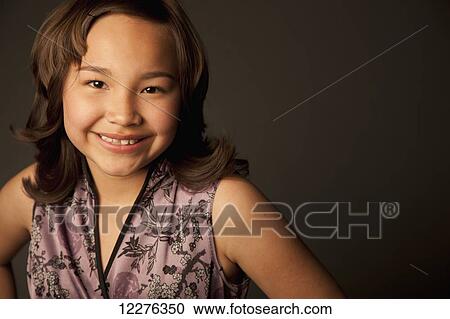 Stock Image - Portrait of a girl; Edmonton, Alberta, Canada. Fotosearch