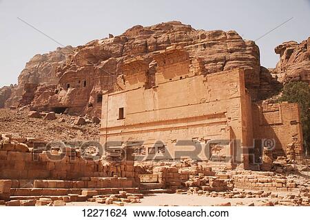 Picture - Qasr al Bint temple and Crusader Fortress; Petra, Jordan. Fotosearch