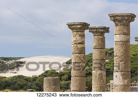 Stock Image - Roman ruins; Bolonia, Tarifa, Cadiz, Andalusia, Spain. Fotosearch