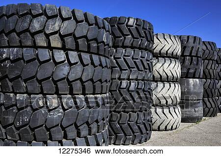 Stock Photograph - Rubber tires; Upsala, Ontario, Canada. Fotosearch