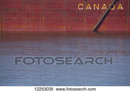 Stock Photography - Ship on St. Lawrence River; Montreal, Quebec, Canada. Fotosearch
