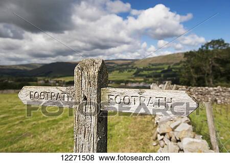Sign post on public footpath near Hawes; North Yorkshire, England View Large Photo Image Stock Photo - Sign post on public footpath near Hawes; North Yorkshire, England. Fotosearch
