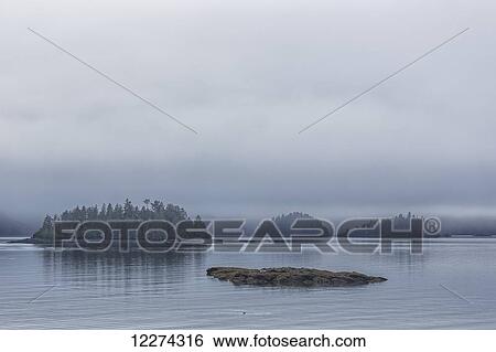 Small islands covered with trees in the fog; British Columbia, Canada View Large Photo Image Stock Photograph - Small islands covered with trees in the fog; British Columbia, Canada. Fotosearch