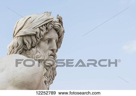 Stock Photo - Statue of Neptune in Piazza Navona; Rome, Lazio, Italy. Fotosearch