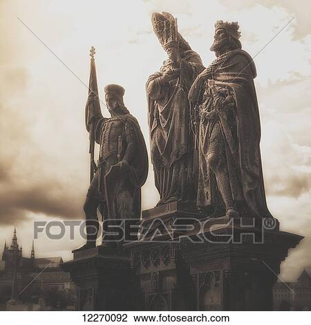 Statues along Karl Bridge; Prague, Czech Republic View Large Photo Image Stock Image - Statues along Karl Bridge; Prague, Czech Republic. Fotosearch