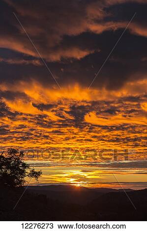 Stock Image - Sunset from Turtleback Dome, Yosemite National Park; California, United States of America. Fotosearch