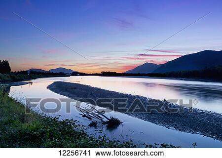 Sunset over the river; Chilliwack, British Columbia, Canada View Large Photo Image Stock Image - Sunset over the river; Chilliwack, British Columbia, Canada. Fotosearch