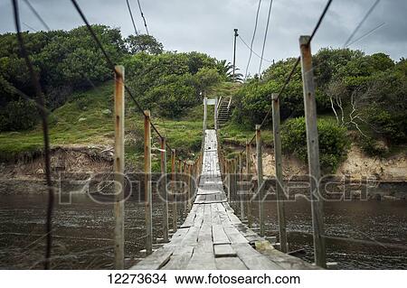 Suspension bridge; Punta del Diablo, Uruguay View Large Photo Image Picture - Suspension bridge; Punta del Diablo, Uruguay. Fotosearch