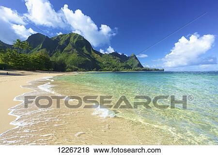 Stock Photo - Tunnels Beach; Kauai, Hawaii, United States of America. Fotosearch
