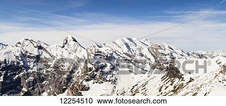 Stock Image - View from Piz Gloria; Bernese Oberland, Switzerland. Fotosearch