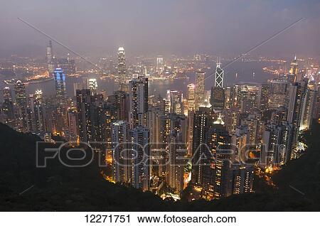 View from Victoria Peak of the island of Hong Kong at night; Hong Kong, China View Large Photo Image Stock Image - View from Victoria Peak of the island of Hong Kong at night; Hong Kong, China. Fotosearch