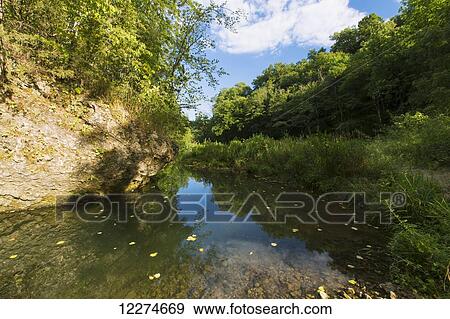 Stock Photo - View of Bear Creek at Bixby State Preserve, near Edgewood; Iowa, United States of America. Fotosearch