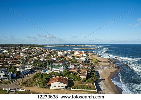 Stock Photo - View of La Paloma from the lighthouse; La Palmona, Uruguay. Fotosearch