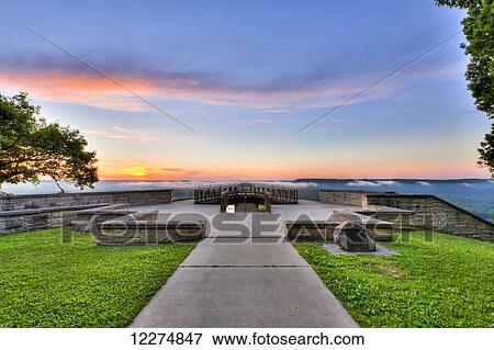 Viewing platform overlooking the Mississippi River at Pikes Peak State Park, near McGregor; Iowa, United States of America View Large Photo Image Stock Photo - Viewing platform overlooking the Mississippi River at Pikes Peak State Park, near McGregor; Iowa, United States of America. Fotosearch