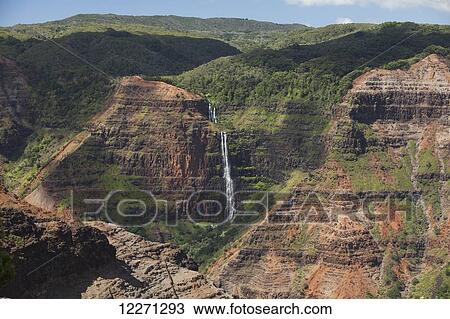 Waipoo Falls in Waimea Canyon, at Kokee State Park; Kauai, Hawaii, United States of America View Large Photo Image Stock Image - Waipoo Falls in Waimea Canyon, at Kokee State Park; Kauai, Hawaii, United States of America. Fotosearch