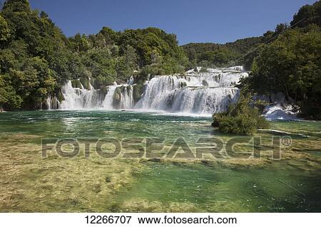 Waterfalls in Krka National Park; Sibenik, Dalmatia, Croatia View Large Photo Image Stock Photo - Waterfalls in Krka National Park; Sibenik, Dalmatia, Croatia. Fotosearch