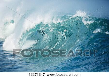Waves breaking on the North shore in Waimea Bay; Oahu, Hawaii, United States of America View Large Photo Image Stock Photo - Waves breaking on the North shore in Waimea Bay; Oahu, Hawaii, United States of America. Fotosearch