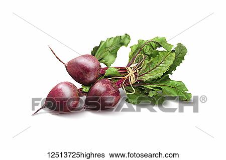 Stock Photograph - A bundle of fresh beets on a white background. Fotosearch