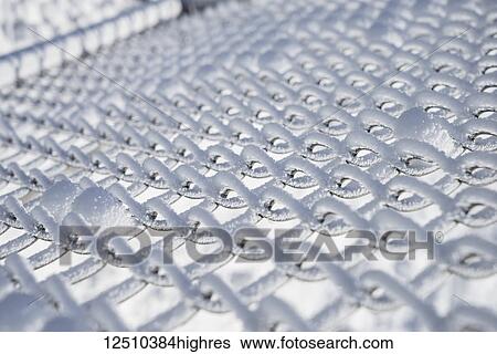 A chain link fence covered in snow and frost; Minnesota, United States of America View Large Photo Image Stock Photograph - A chain link fence covered in snow and frost; Minnesota, United States of America. Fotosearch