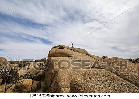A hiker in Joshua Tree National Park; California, United States of America View Large Photo Image Stock Photograph - A hiker in Joshua Tree National Park; California, United States of America. Fotosearch