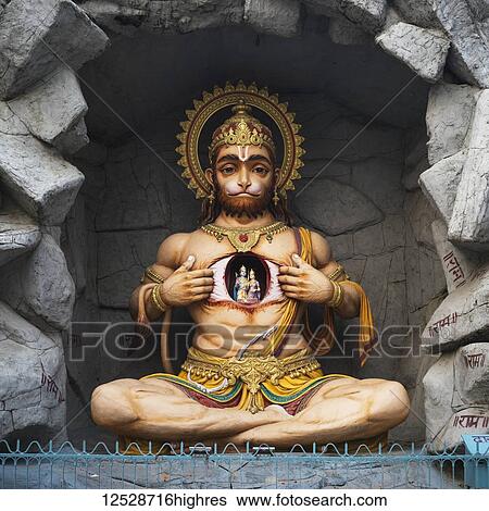 Stock Photograph - A Hindu sculpture at Parmarth Aarti Sthall, Ganges; Rishikesh, Uttarakhand, India. Fotosearch