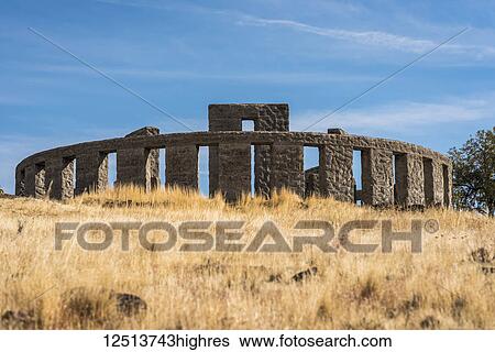 A Stonehenge replica memorializes World War I; Maryhill, Washington, United States of America View Large Photo Image Stock Photograph - A Stonehenge replica memorializes World War I; Maryhill, Washington, United States of America. Fotosearch