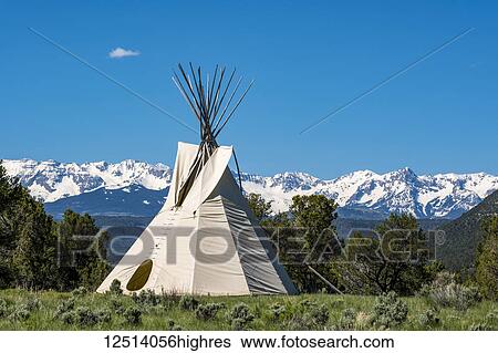 A teepee near the visitor centre in Colorado's Ridgway State Park; Colorado, United States of America View Large Photo Image Stock Photograph - A teepee near the visitor centre in Colorado's Ridgway State Park; Colorado, United States of America. Fotosearch