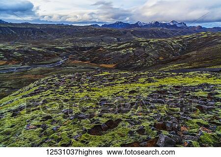 Stock Photograph - A view of the highlands of Iceland along the South coast. Fotosearch