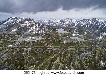 Stock Photograph - Aerial view of the Yukon landscape near Haines Junction; Yukon Territory, Canada. Fotosearch