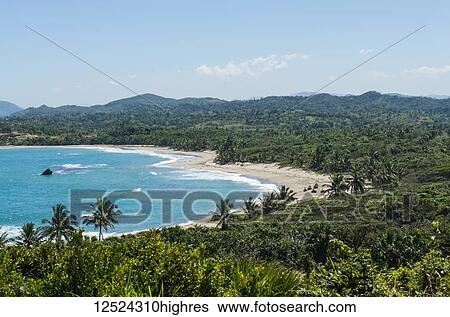 Stock Photograph - All-terrain vehicles riding along a beach at Amber Cove in the Caribbean; Dominican Republic. Fotosearch
