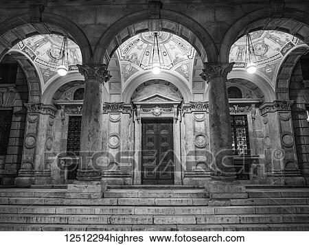 Architectural detail of a building with pillars and three domes in the ceiling with artwork and lights; Budapest, Budapest, Hungary View Large Photo Image Stock Photograph - Architectural detail of a building with pillars and three domes in the ceiling with artwork and lights; Budapest, Budapest, Hungary. Fotosearch