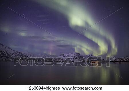 Aurora Borealis, or Northern lights; Djupavik, West Fjords, Iceland View Large Photo Image Stock Photograph - Aurora Borealis, or Northern lights; Djupavik, West Fjords, Iceland. Fotosearch