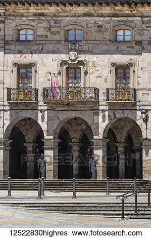 Stock Photograph - Balmaseda Town Hall; Balmaseda, Vizcaya, Pais Vasco, Spain. Fotosearch