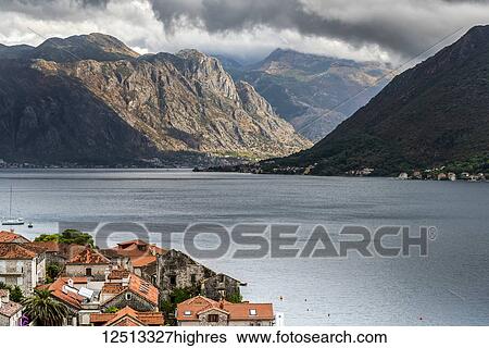 Bay of Kotor; Perast, Opstina Kotor, Monte View Large Photo Image Stock Photograph - Bay of Kotor; Perast, Opstina Kotor, Monte. Fotosearch