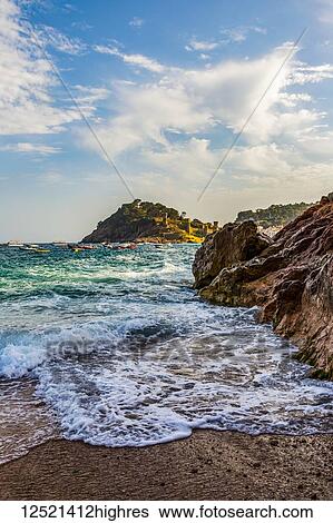 Beach view from Tossa de Mar of Castell de Tossa, which was built in 1187; Tossa de Mar, Girona, Spain View Large Photo Image Stock Photograph - Beach view from Tossa de Mar of Castell de Tossa, which was built in 1187; Tossa de Mar, Girona, Spain. Fotosearch