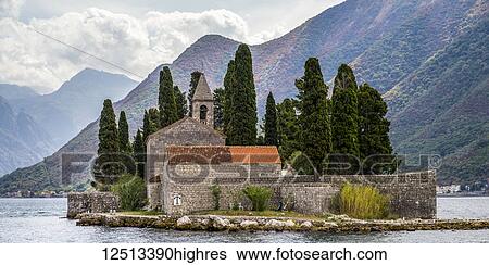 Benedictine Monastery in Perast, Bay of Kotor; Perast, Kotor Municipality, Monte View Large Photo Image Stock Photograph - Benedictine Monastery in Perast, Bay of Kotor; Perast, Kotor Municipality, Monte. Fotosearch