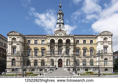 Stock Photograph - Bilboa City Hall; Bilboa, Vizcaya, Pais Vasco, Spain. Fotosearch