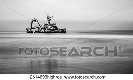 Black and white image of a shipwreck on Skeleton Coast; Sossusvlei, Hardap Region, Namibia View Large Photo Image Stock Photograph - Black and white image of a shipwreck on Skeleton Coast; Sossusvlei, Hardap Region, Namibia. Fotosearch