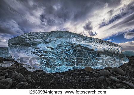 Blue ice on the shore of Jokulsarlon, South coast; Iceland View Large Photo Image Stock Photograph - Blue ice on the shore of Jokulsarlon, South coast; Iceland. Fotosearch