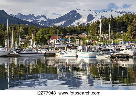 Boats docked in Auke Bay, Juneau, Southeast Alaska, Summer View Large Photo Image Stock Photo - Boats docked in Auke Bay, Juneau, Southeast Alaska, Summer. Fotosearch