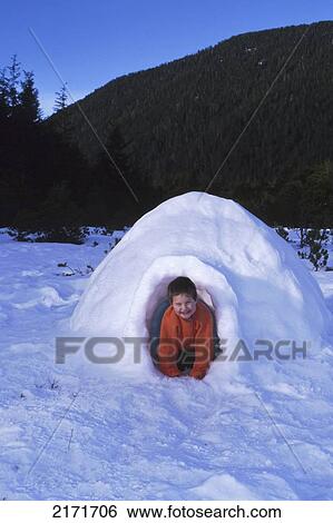 Boy In Igloos Sitka Southeast Ak Winter Portrait View Large Photo Image Stock Photograph - Boy In Igloos Sitka Southeast Ak Winter Portrait. Fotosearch