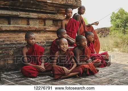 Buddhist monks gathered outside a building; Mayanmar View Large Photo Image Stock Image - Buddhist monks gathered outside a building; Mayanmar. Fotosearch