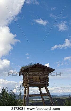 Stock Image - Cache At Visitor Center, Tetlin National Wildlife Refuge In Interior Alaska. Fotosearch
