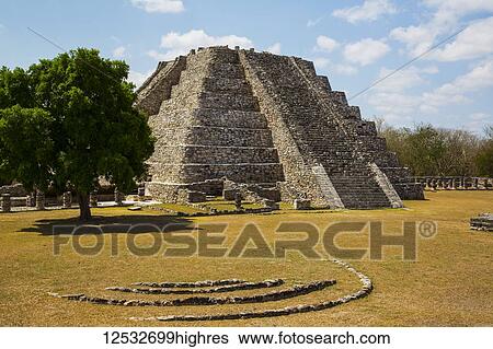 Castle of Kululcan, Mayapan Archaeological Site, Mayan Ruins; Yucatan, Mexico View Large Photo Image Stock Photograph - Castle of Kululcan, Mayapan Archaeological Site, Mayan Ruins; Yucatan, Mexico. Fotosearch
