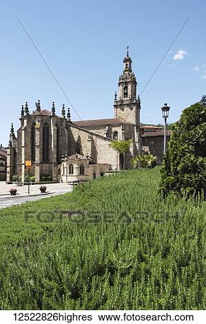 Stock Photograph - Cathedral Iglesia de San Severino; Balmaseda, Vizcaya, Pais Vasco, Spain. Fotosearch