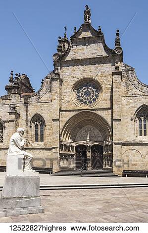 Stock Photograph - Cathedral Iglesia de San Severino; Balmaseda, Vizcaya, Pais Vasco, Spain. Fotosearch