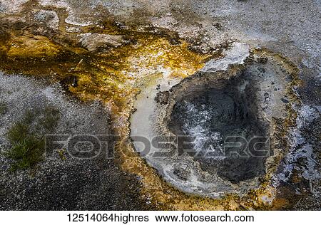 Stock Photograph - Close-up of Thermal Feature in Yellowstone National Park; Wyoming, United States of America. Fotosearch